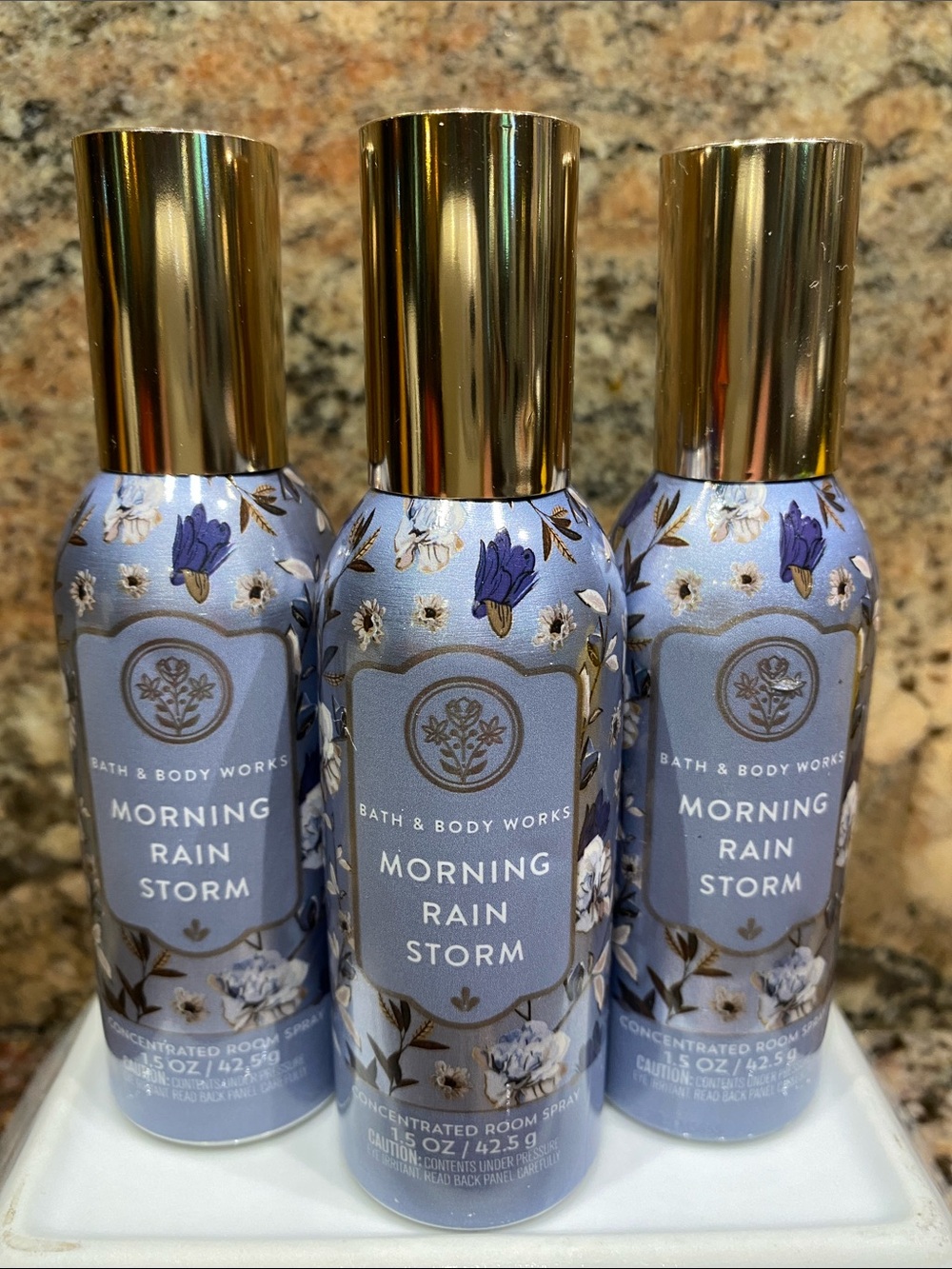 3) “Morning Rainstorm” B&BW Concentrated Room Sprays, each 1.5 oz / 42.5 g, NWT